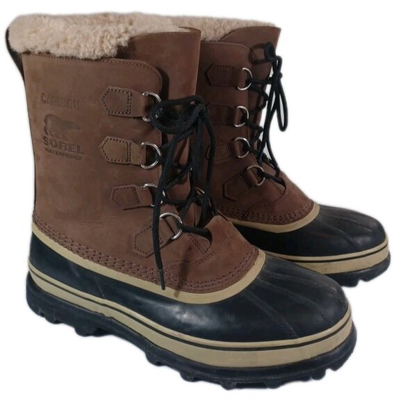 Sorel Caribou Suede Waterproof Wool Pac Boot - Size 11 - Vintage Excellent! - Picture 2 of 12